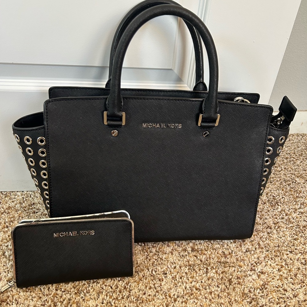 Michael Kors Black Satchel with Wallet
